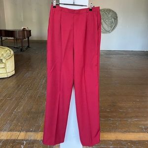 Vintage 70s cherry red/ burgundy wine tone high waisted long leg trousers